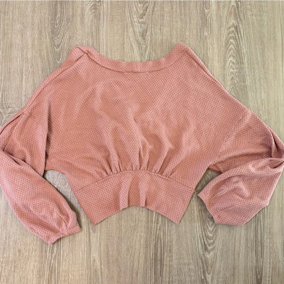 We The Free Crop “Fall for You” Sweater Free People Reversible Cactus Tint - Picture 9 of 13